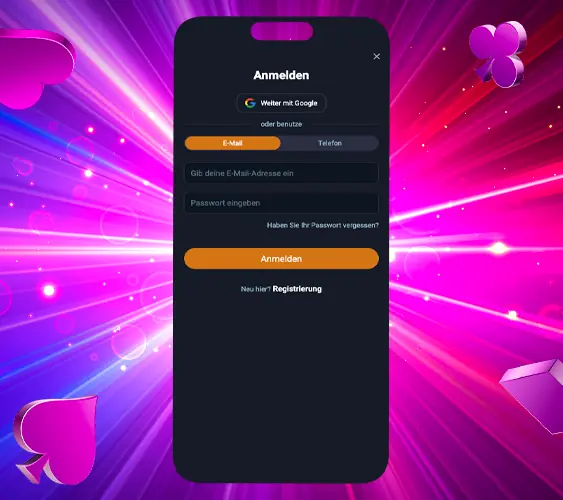 App starten und anmelden